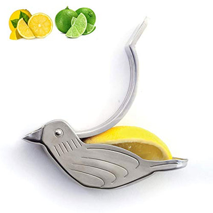 OGWSRK Genting stainless steel manual lemon juicer and lime squeezer, silver (2 pieces)Bird shape lemon juicer