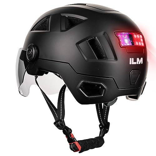 ILM Smart Bike Helmet Brake Warning LED Light Control NTA8776 CE CPSC Triple Certification Adult Electric Bicycle Casco Men Women Matte Black XX-Large