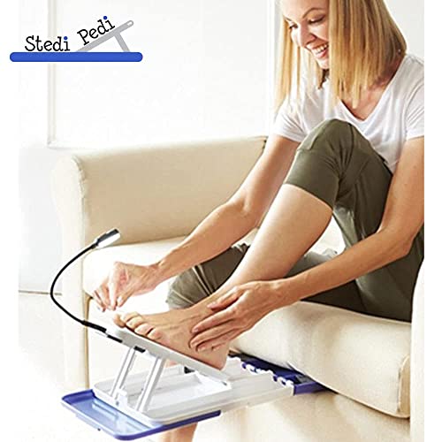 Stedi Pedi Pro - Professional Home Pedicure Kit - Pro Includes Lit Magnifier, Drying Fan, and Task Light - Paint Nails with Ease Using Pedi Assistant Tool - DIY for Women of All Ages