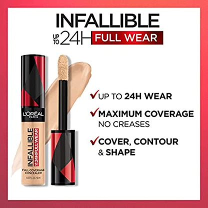 L’Oréal Paris Makeup Infallible Full Wear Waterproof Matte Concealer, Almond