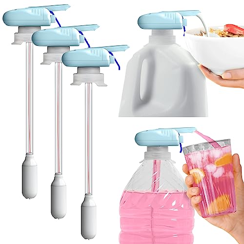 The Magic Tap Automatic Drink Dispenser: Hands-Free Milk, Beverage Dispenser, Drink Dispenser for Fridge Juice, Gifts for Women & Men: 3 Pack Teal