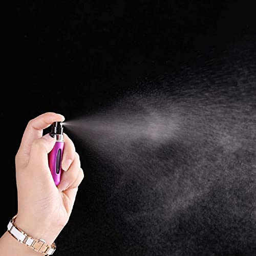 Portable Mini Refillable Perfume Atomizer Bottle Spray, Scent Pump Case for Travel 4 Pcs Pack of 5ml