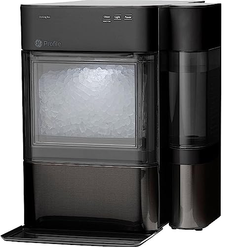 Perfil GE Ópalo 2.0 | Máquina de hielo Nugget para encimera con tanque lateral | Máquina de Hielo con Conectividad WiFi | Elementos esenciales de cocina para el hogar inteligente | Negro inoxidable