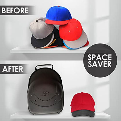 Legrand Products Estuche de viaje para sombreros (portador de gorras 1-5), organizador, estuche de transporte para sombreros con correa para el hombro para hombres, mujeres, almacenamiento de gorras de béisbol, color negro