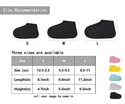 Durui Funda impermeable de silicona para zapatos, protectores de zapatos de silicona antideslizantes reutilizables para niños, mujeres y hombres.
