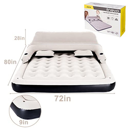 RAPTAVIS King Size Air Mattress Sofa Bed for Camping,Portable Inflatable Couch with Pillow,Blow Up Bed for Outdoor Overnight