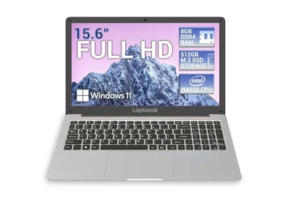 Computadora portátil modelo 2023 de 15.6" Full HD con Windows 11 Home S - 8GB RAM 512GB SSD, AC WiFi, RJ45, cámara web integrada - Computadora portátil liviana S15 N2