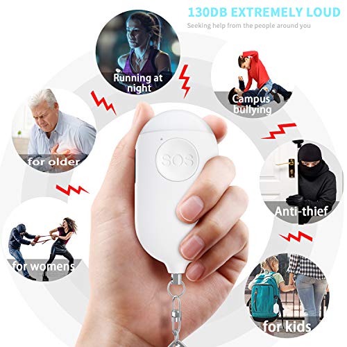 Kimfly Safesound Alarma personal Sirena Canción 1 paquete – Llavero de alarma de autodefensa de 130 dB con linterna LED de emergencia – Dispositivos de protección personal de seguridad para mujeres, niñas, niños y ancianos