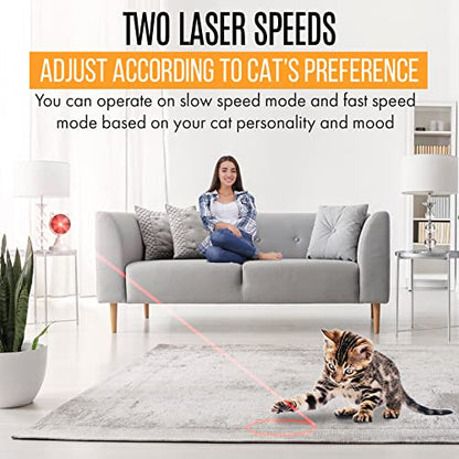LINDY Interactive Laser Cat Toy | Indoor Cat Toy | Automatic Cat Laser Toy | Automatic Laser Pointer for Cats, Kittens, and Dogs | Cat Toys for Indoor Cats | Rechargeable Built-in Battery