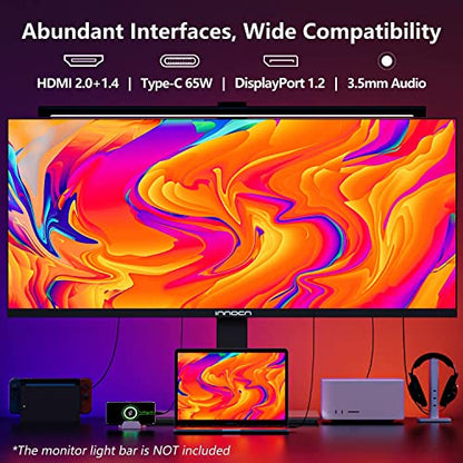 INNOCN Monitor ultraancho de 34" 21:9 WQHD 3440 x 1440p Pantalla IPS 100% sRGB 75 Hz Sincronización adaptativa Monitor HDR400 USB tipo C, biseles ultra estrechos, altura ajustable, montable - 34C1Q
