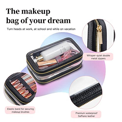 SEAMOSH Clear Makeup Organizer Bag For Women Portable Toiletry Cosmetic Purse Pouch Bag Perfect For Business Or Personal Travel Essentials