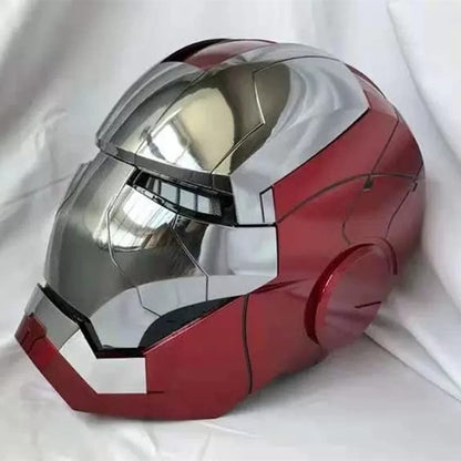 YONTYEQ Iron-man MK 5 Casco Usable Electrónico Abierto/Cerrado Máscara Iron-man Juguetes para Niños Cumpleaños Regalo De Navidad (Plata)