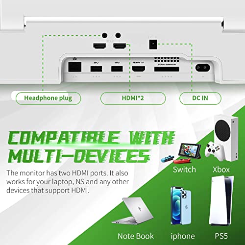 G-STORY Monitor portátil de 12,5 pulgadas para Xbox Series S, monitor de juegos portátil 1080P pantalla IPS para Xbox Series S (no incluido) con dos HDMI, HDR, Freesync, modo de juego, monitor de viaje para Xbox Series S