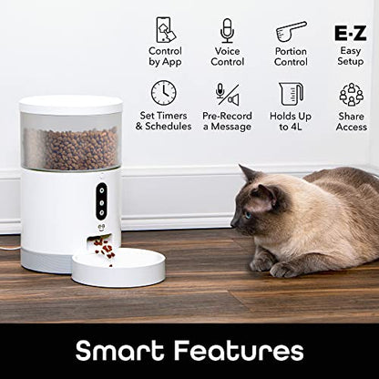 PRODUCTO 283 Geeni Comedero Inteligente, Comedero Automático para Perros y Gatos de 4 Litros, Control Wi-Fi Compatible con Alexa y Google Home