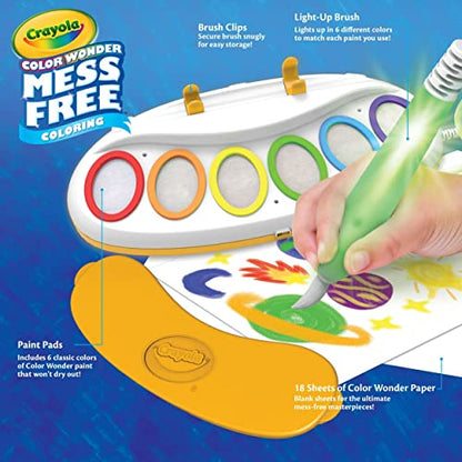 Crayola Color Wonder Magic Light Brush, pintura sin ensuciar, regalo para niños, 3, 4, 5, 6