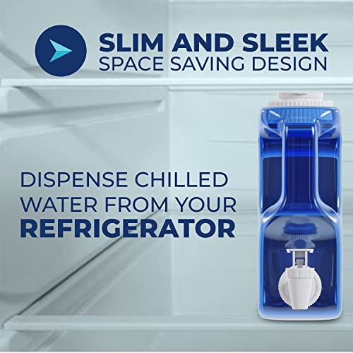 Botella dispensadora de agua para refrigerador de 1,1 galones con grifo, espiga y tapón de rosca de 58 mm, plástico libre de BPA a prueba de fugas