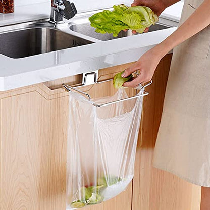 OYSIR Large Stainless Steel Trash Bag Holder for Kitchen Cabinets Doors and Cupboards, Under Sink Bag Holder, Garbage Bag Holder, Kitchen Waste Can, Kitchen Trash Cans