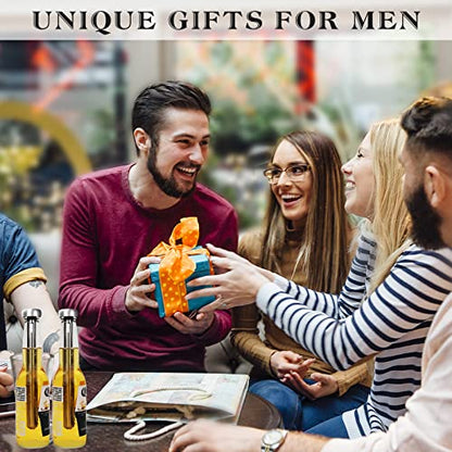Regalos para hombres, papá, Navidad, 2 varillas enfriadoras de cerveza con 1 abridor de botellas, relleno de calcetines para él novio, regalos únicos de cerveza para hombres, ideas geniales de regalos de cumpleaños de aniversario para marido adulto