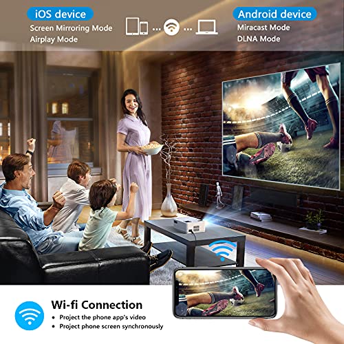 PROCUCTO 53 Proyector Nativo 1080P con WiFi y Bluetooth Bidireccional, Proyector de Películas Full HD para Películas al Aire Libre, Proyector de Pantalla de 300" Cine en Casa 4k, Compatible con iOS/Android/PC/XBox/PS4/TV Stick/HDMI/USB