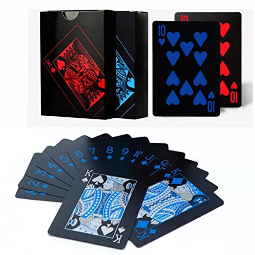 Merytes 2 baraja de cartas de póquer y naipes impermeables con PVC de plástico flexible y cartas de truco clásicas
