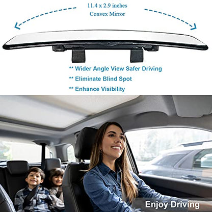 Espejo retrovisor Kitbest, espejo retrovisor panorámico con clip interior universal para reducir el punto ciego de manera efectiva - Gran angular - Convexo - Para automóviles, SUV, camiones