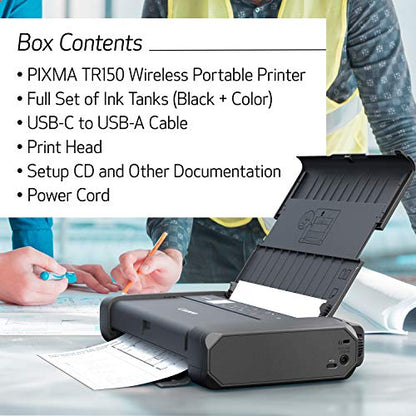 Impresora móvil inalámbrica Canon Pixma TR150 con Airprint, compatible con la nube, negra, funciona con Alexa