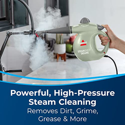 BISSELL SteamShot Deluxe Limpiador a vapor para superficies duras con desinfección natural, herramientas multisuperficie incluidas para eliminar suciedad, grasa y más, 39N7A