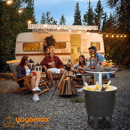 yoyomax 10 Gal. Black Outdoor Bar Cooler Table, 10 Gallons