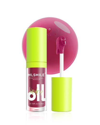 Hydrating Lip Glow Oil-1Pcs Tinted Plumping Lip Oil Gloss,Ultra-Hydrating & Nourishing Lip Care Lip Tint,Smooth Glossy Finish Clear Tint Shiny and Vegan Fat Lip Oil,Moisturizing Non-Sticky Formula-04#
